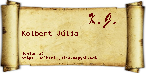 Kolbert Júlia névjegykártya