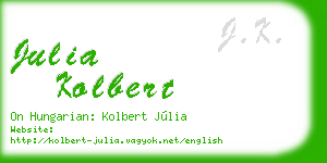 julia kolbert business card